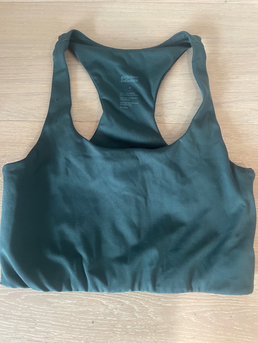 girlfriend collective Deep Teal Smooth Racerback Sports Bra